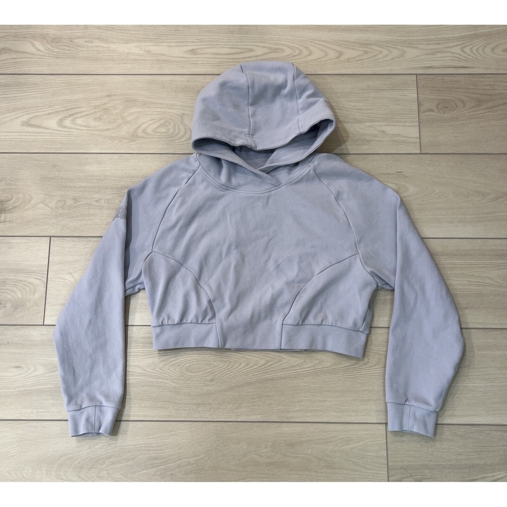 Alphalete Cropped Hoodie‎ Pullover Sweater Size M Light Purple Long Sleeve